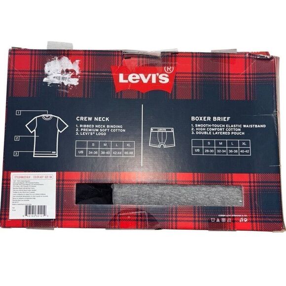 LEVIS 6 PIECE MIX & MATCH SET BOXER AND CREW NECK TSHIRTS SMALL NEW - Picture 2 of 10
